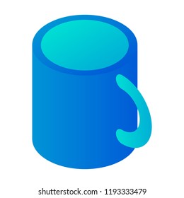 Blue cup icon. Isometric of blue cup vector icon for web design isolated on white background