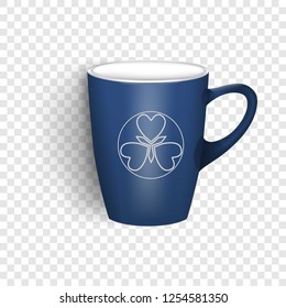 Blue cup icon. Realistic illustration of blue cup vector icon for web design