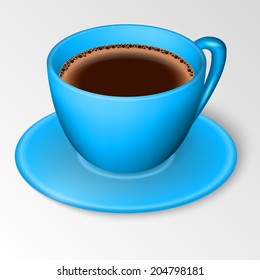 blue cup isolated on white background