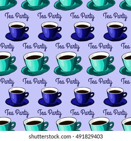 The blue cup on a blue background.
