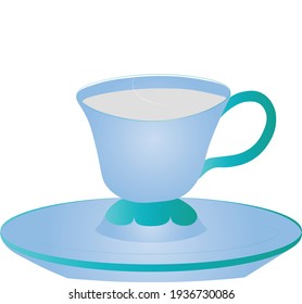 blue cup, tea, coffee, utensil