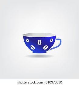 Blue cup, vector illustration