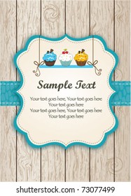 Blue Cupcake Card