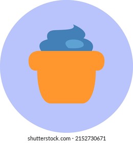 Pastel azul, ilustración, vector sobre fondo blanco.