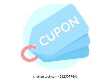 Blue Cupons Symbol. Shopping-Icons im Flachstil in Rot-Blau-Farben
