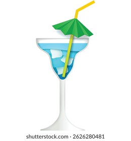 Bebida de gelo de refrigerante azul vetor de coquetel de curaçao laguna