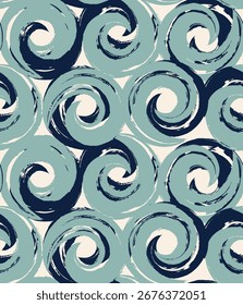 Patrón transparente de agua rizada azul. Ilustración vectorial de textura Grunge.