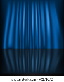 Blue curtain background
