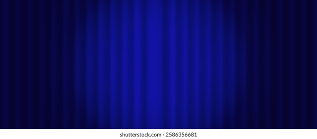 Blue curtain background. Golden confetti banner and ribbon background. Celebration grand openning party happy concept. Vector
