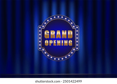 Blue curtain background, template, advertising, cover, vector