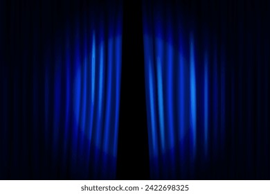 Blue curtain with circle light of projector
