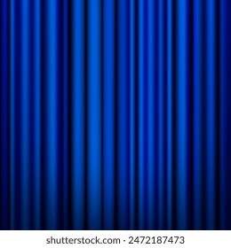 Blue curtain for stage or background. Vector illustration