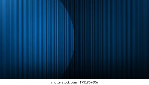 Blue curtain with blue stage Light background,modern style,vector.