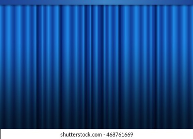 Blue Curtain Vector.