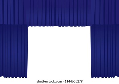 Blue curtain. vector illustration 