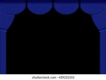 Blue curtains background