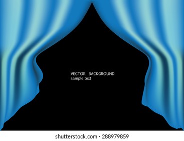 blue curtains vector image