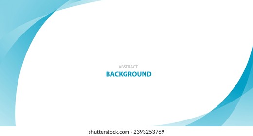 Blue curve abstract background with white space for text and message. template design
