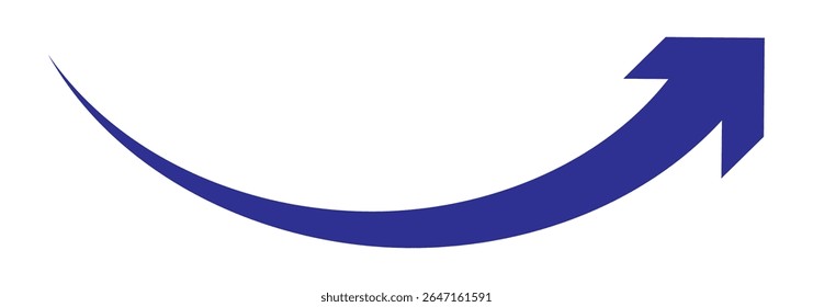 blue curve arrow icon on transparent background. flat style. arrow icon for your web site design, logo, app, UI. arrow indicated the direction symbol. curved arrow sign 