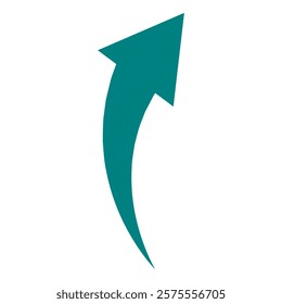 Blue curve arrow icon vector. Blue curve arrow icon. Long arrow icon. Curve arrow icon vector illustration, eps 10.