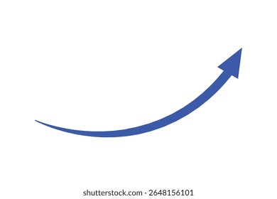 blue curve arrow icon vector on white background. flat style. arrow icon for your web site design, logo, app, UI. arrow indicated the direction symbol. curved arrow sign