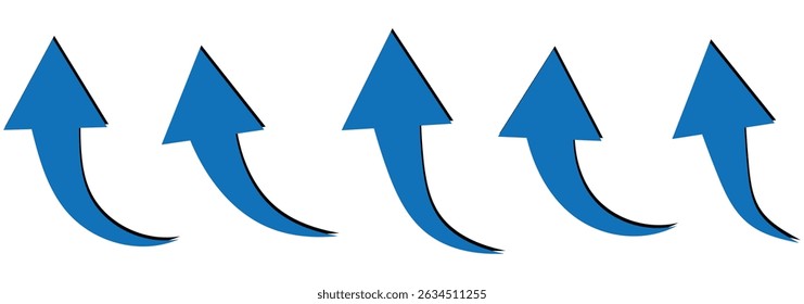 Blue Curve arrow vector icon. Arrow vector. curly arrow collection vector set.