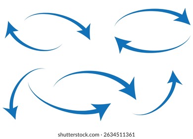 Blue Curve arrow vector icon. Arrow vector. curly arrow collection vector set.