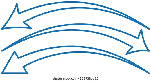 
Blue curve arrows set. Curved arrows. Arrow sign. Curved arrow pointing. arrow icon for your web site design, logo, app, UI. arrow indicated the direction. Vector illustrator 888