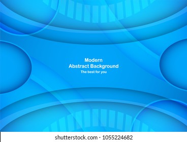 Blue curve background with copy space for white text. Technology template design for cover, brochure, web banner and magazine.