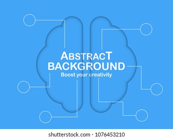 Blue curve background with copy space for white text. Technology template design for cover, brochure, web banner and magazine.