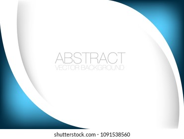 Blue curve background overlap layer on white space for text and background design