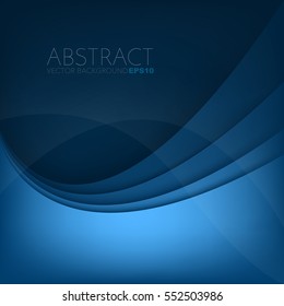 Blue curve background overlap layer vector with white curve line label and space for text and message artwork design , Vector
