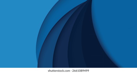 blue curve background vector illustration.
