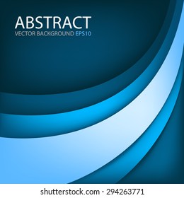 Blue curve background vector line overlap paper layer gradient color tone for text and message design