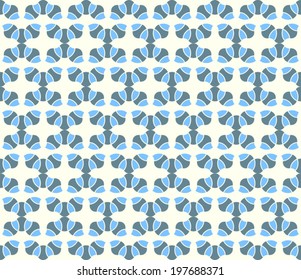 Blue curve blossom pattern on pastel background. Abstract and sweet vintage bloom pattern style for cute and modern design