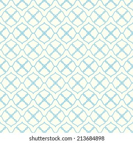 Blue curve blossom seamless pattern on pastel color. Vintage bloom pattern for sweet or retro design.