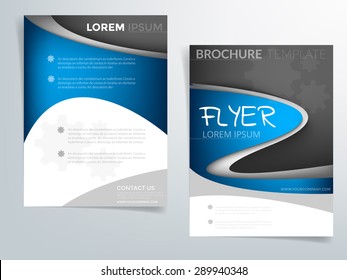 Blue Curve Brochure Template Vector Background Stock Vector (Royalty ...