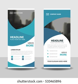 Blue curve Business Roll Up Banner flat design template ,Abstract Geometric banner Vector illustration set, presentation brochure flyer template vertical vector