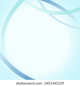 Blue curve frame template vector