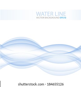 Blue curve line abstract background water line pattern on white background for text and message modern website design , vector