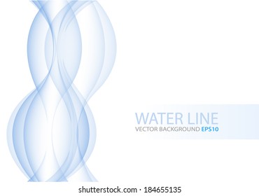 Blue curve line abstract background water line pattern on white background for text and message modern website design , vector