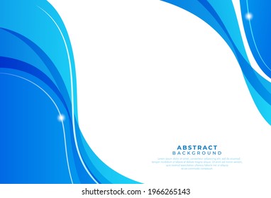 Abstrakter Hintergrund der blauen Kurve mit weißem Leerzeichen zum Hinzufügen von Text. Grafische Design-Vorlage für Websites, Banner, Poster, Cover, Broschüre. Vektorgrafik