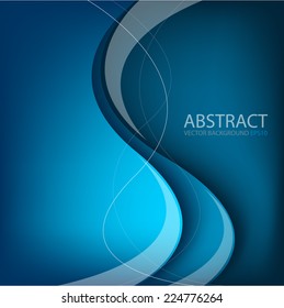 Blue curve line abstract background gradient color tone paper overlap layer for text and message design