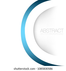 Blue curve line background with white paper space