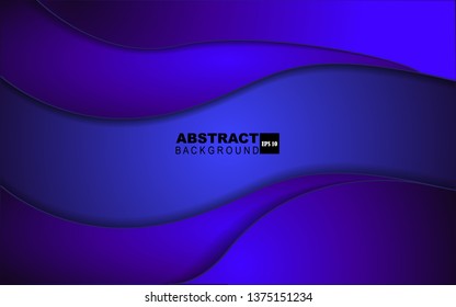 Blue curve line papercut layer vector background for use banner, brochure, cover, advertising, web