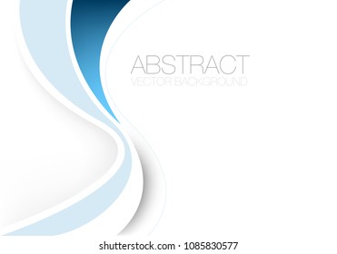 Blue curve line vector background with white space for text and background design