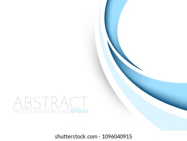 Blue curve line vector background with white space for text design