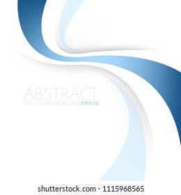 Blue curve line vector background with space for design