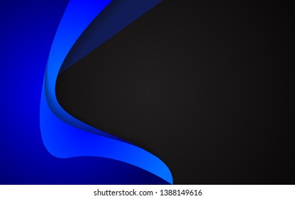 Blue curve line vector background overlap layer on space for text and background design