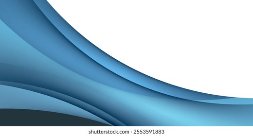 Blue curve line vector background overlap layer paper on white space for text and message design